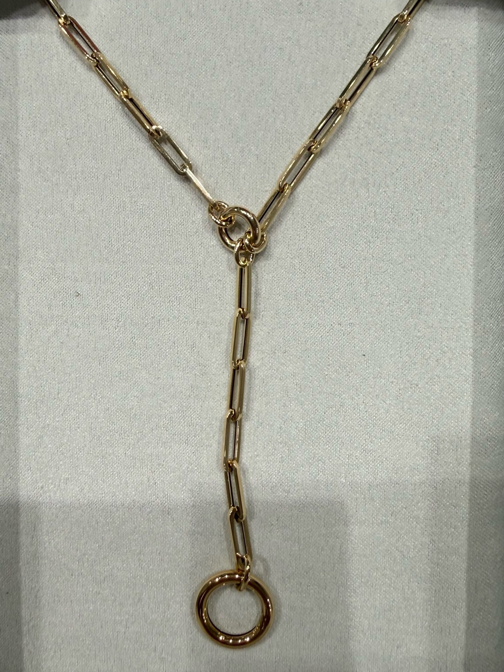 Baby Gold Gold Paperclip Lariat Necklace